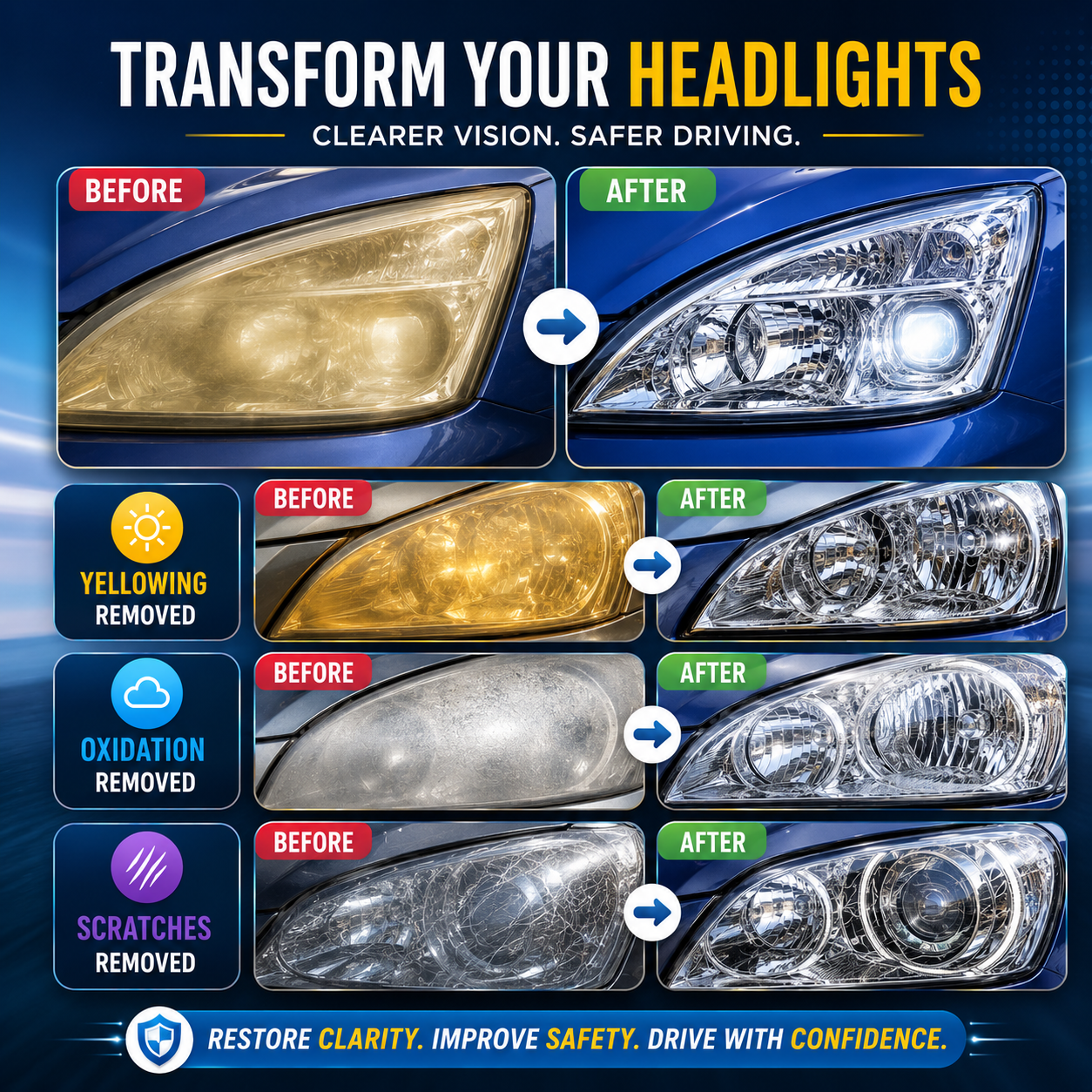 ClearVision Headlight Restorer Kit (BUY 1 GET 1 FREE )