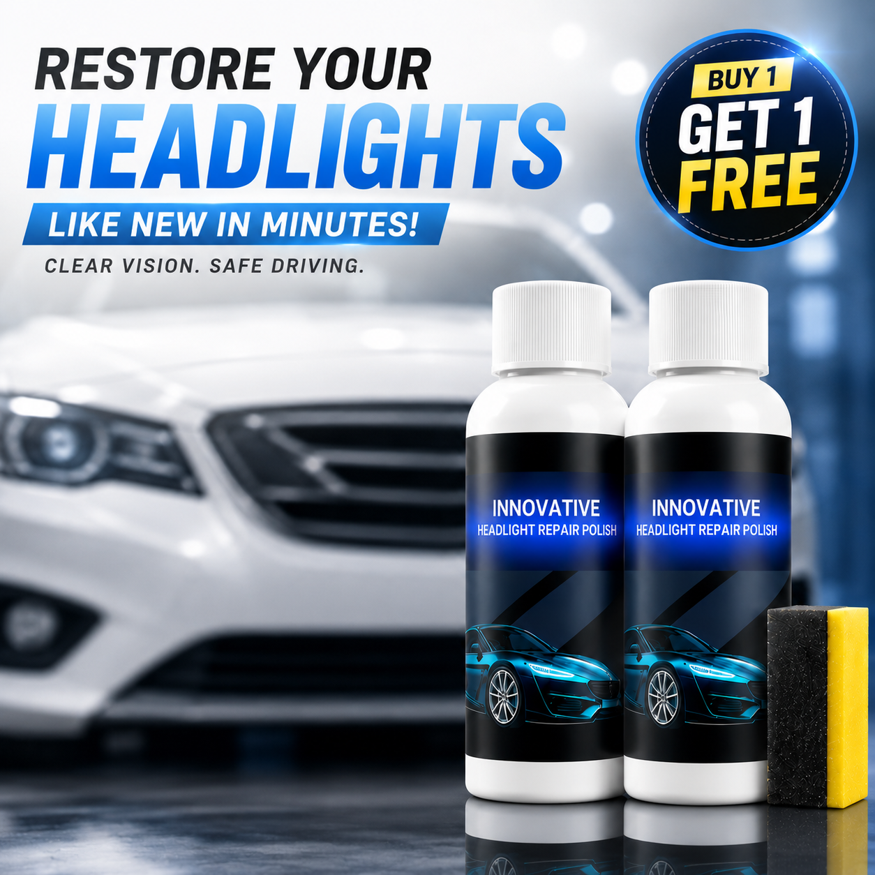 ClearVision Headlight Restorer Kit (BUY 1 GET 1 FREE )